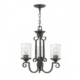 CASA 3 Light Chandelier | Olde Black Finish