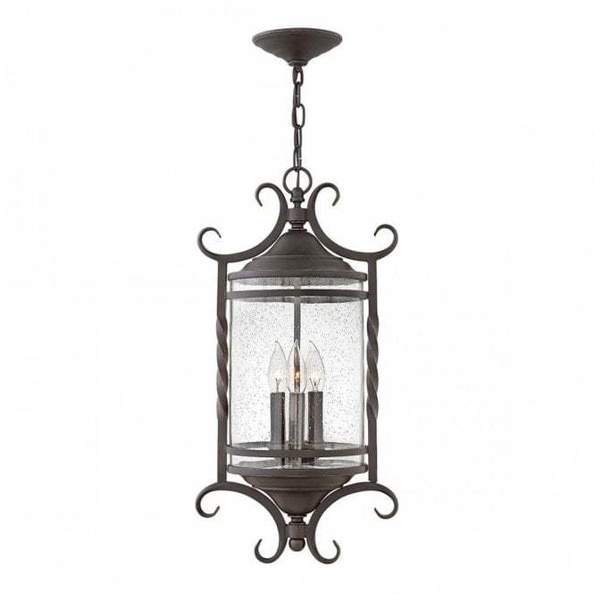 CASA 3 Light Outdoor Chain Lantern | Olde Black Finish