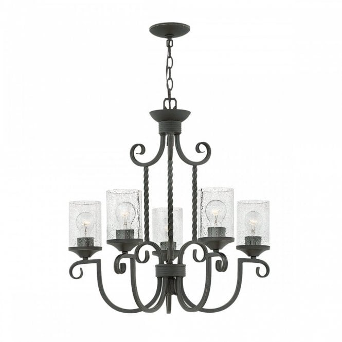 CASA 5 Light Chandelier | Olde Black Finish