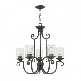 CASA 5 Light Chandelier | Olde Black Finish