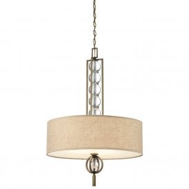 CELESTIAL traditional drum pendant hanging ceiling light with glass spheres