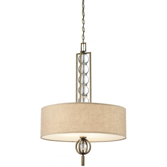 CELESTIAL traditional drum pendant hanging ceiling light with glass spheres
