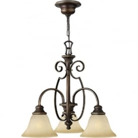 CELLO 3 arm traditional bronze ceiling light