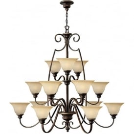 CELLO large 15 light traditional bronze chandelier