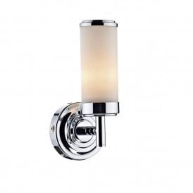 CENTURY bathroom wall light, Art Deco style in chrome and glass