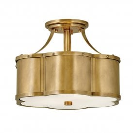Chance heritage brass semi flush