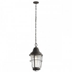 CHANCE Harbor 1 Light Exterior Chain Lantern | Weathered Zinc