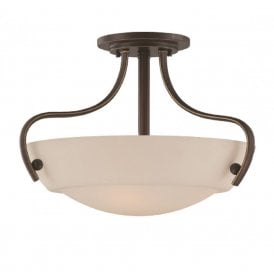 CHANTILLY semi-flush ceiling uplighter with opal glass shade