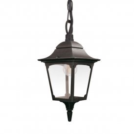 CHAPEL Outdoor Chain Lantern | Black with Clear Glass