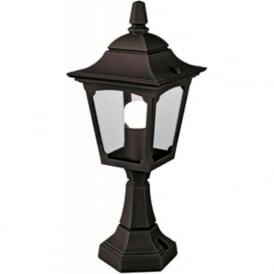 CHAPEL small garden pedestal or post light, black aluminium