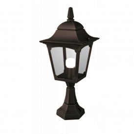 CHAPEL traditional garden pedestal or post light, black aluminium
