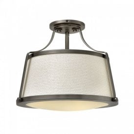 CHARLOTTE traditional antique nickel low ceiing light fits semi-flush