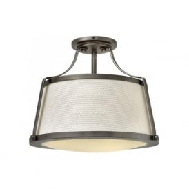 CHARLOTTE traditional antique nickel low ceiing light fits semi-flush