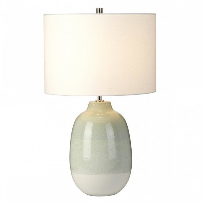 CHELSFIELD pale green and white ceramic table lamp with shade