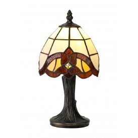 CHRISTIANA small cream Tiffany table lamp with amber detailing