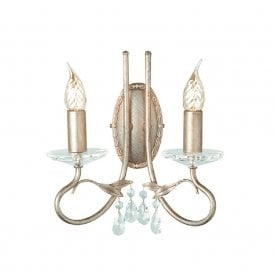 CHRISTINA traditional Edwardian wall light in silver/gold patina