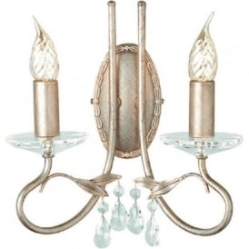 CHRISTINA traditional Edwardian wall light in silver/gold patina