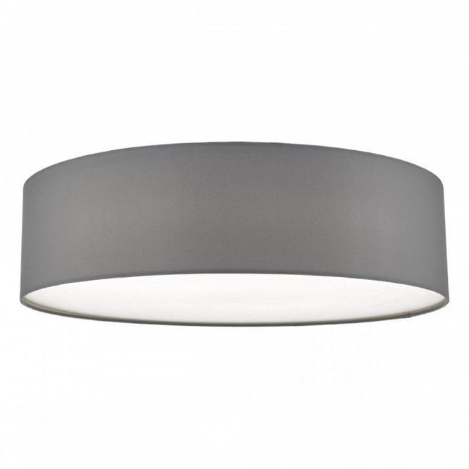 CIERRO grey flush fitting drum shade ceiling light - medium