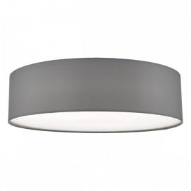 CIERRO grey flush fitting drum shade ceiling light - medium