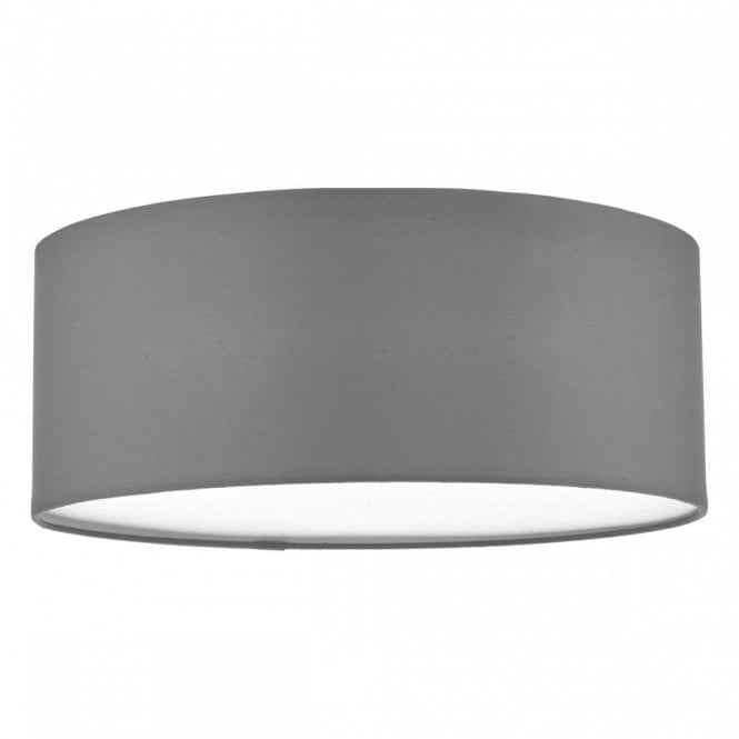 CIERRO grey flush fitting drum shade ceiling light - small