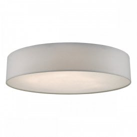 CIERRO ivory flush fitting drum shade ceiling light - large