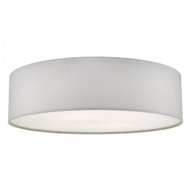 CIERRO ivory flush fitting drum shade ceiling light - medium