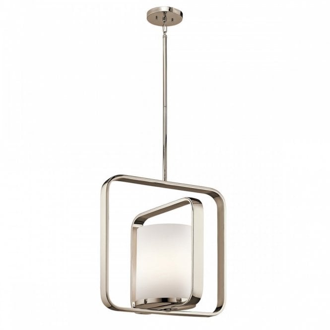 CITY LOFT modern polished nickel celing pendant for sloping ceilings - large