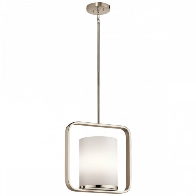 CITY LOFT modern polished nickel celing pendant for sloping ceilings - medium