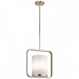 CITY LOFT modern polished nickel celing pendant for sloping ceilings - medium