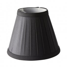 CLIP ON CANDLE SHADE black pleat shade with trim