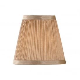 CLIP ON CANDLE SHADE gold mushroom pleat shade with trim