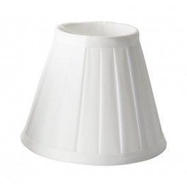 CLIP ON CANDLE SHADE white pleated shade with top and bottom trim