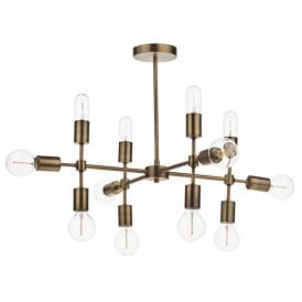 CODE large open frame old gold featue ceiling light