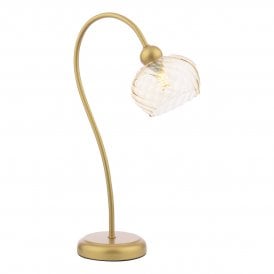Table lamp in satin gold and champagne glass