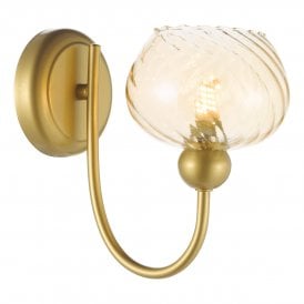 Wall light in satin gold and champagne glass
