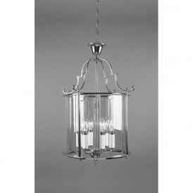COLCHESTER traditional ceiling lantern in chrome and glass