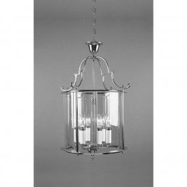 COLCHESTER traditional ceiling lantern in chrome and glass