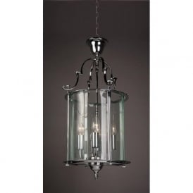 COLCHESTER traditional chrome and glass hanging ceiling lantern