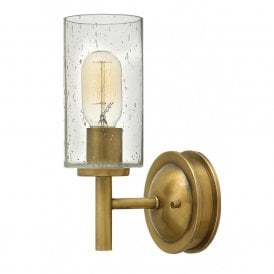 COLLIER traditional heritage brass wall light with seeded glass shade