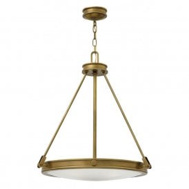 COLLIER traditional uplighter ceiling pendant in heritage brass