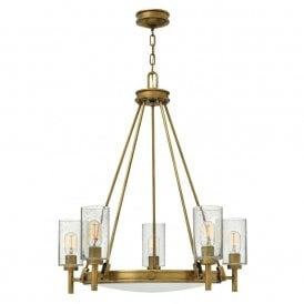 COLLIER traditional uplighter chandelier with 5 lights - heritage brass