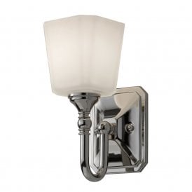 CONCORD traditional bathroom wall light in chrome and opal glass