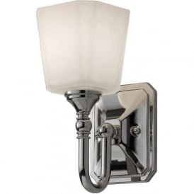 CONCORD traditional bathroom wall light in chrome and opal glass