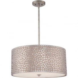 CONFETTI large silver hanging ceiling pendant light with mosaic detail