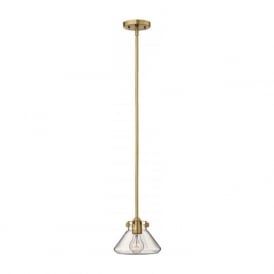 CONGRESS pendant light for sloping ceilings, caramel with clear glass shade
