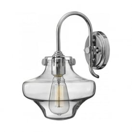 CONGRESS vintage retro style clear glass wall light, chrome frame