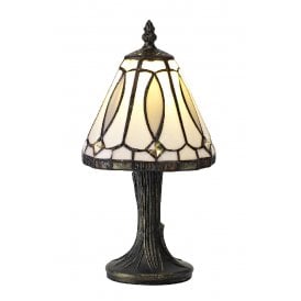 CONNIE small Tiffany table lamp with grey and white shade