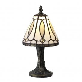 CONNIE small Tiffany table lamp with grey and white shade