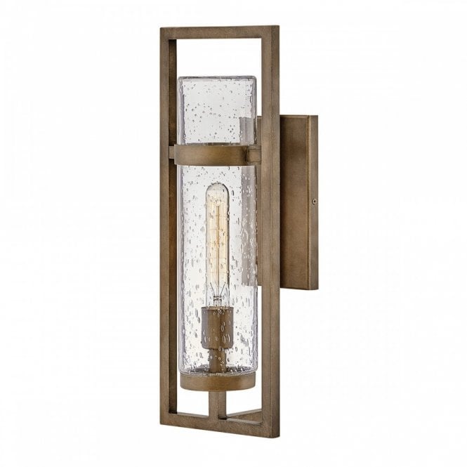 Cordillera 1lt IP44 Bronze Wall Light with Seeded Glass