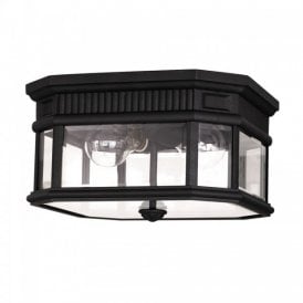 COTSWOLD LANE IP44 flush fitting traditional porch ceiling light - black